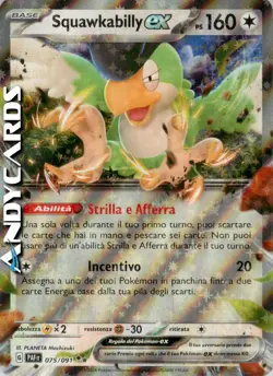 SQUAWKABILLY ex 075/091 • Rara Holo Foil • Destino di Paldea PAF POKEMON - Image 1