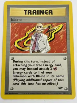 Blaine 100/132 Gym Challenge Regular Black Star Rare WOTC Pokemon TCG NM - Image 1