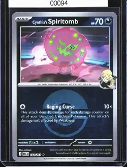 Pokemon TCG Cynthia’s Spiritomb Reverse Holo Poke Ball Ascended Heroes NM B-0002 - Image 1