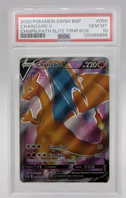 2020 POKEMON CHARIZARD V CHMPN.PATH ETB SWSH BLACK STAR PROMO #050 PSA 10 - Image 3