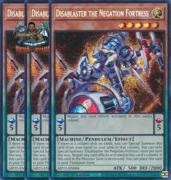 Yugioh! 3x Disablaster the Negation Fortress MP25-EN084 Prismatic Secret Rare - Image 1