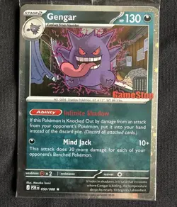 Pokemon Gengar GameStop Promo 050/088 Stage 2 Card HP 130 Mind Jack 10+ SEALED - Image 1
