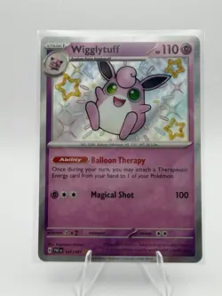Pokemon Wigglytuff 147/091 SV: Paldean Fates Shiny Rare Holo 110 HP Ability Card - Image 1