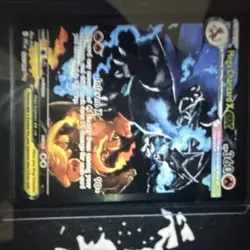 Mega Charizard X EX Pokemon TCG Card 360 HP Flame Type Black and Blue Artwork - Image 1