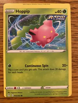 Pokemon Miscut Error Hoppip 002/203 Evolving Skies - Image 1