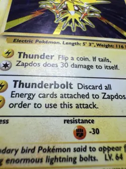 1999 Pokemon Base Set Holo Zapdos 16/102 MP - Image 5