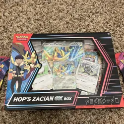 Pokemon TCG Hop’s Zacian ex Box + Two Sleeved Destined Rivals Factory Sealed - Image 2