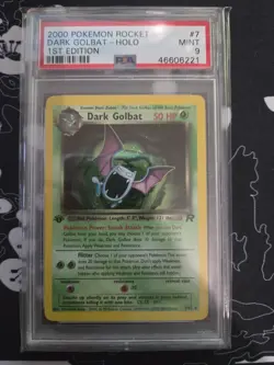 2000 Pokemon Team Rocket 1st Edition #7 Dark Golbat HOLO RARE PSA 9 MINT - Image 1