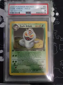 2000 Pokemon Team Rocket 1st Edition #2 Dark Arbok HOLO RARE PSA 9 MINT - Image 1