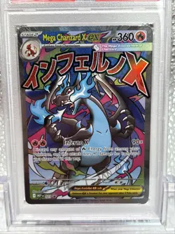 2025 POKEMON MEP EN-ME BLACK STAR PROMO #023 MEGA CHARIZARD X EX PSA 8 - Image 3