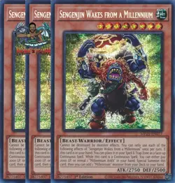 Yugioh! 3x Sengenjin Wakes from a Millennium MP25-EN077 Prismatic Secret Rare - Image 1