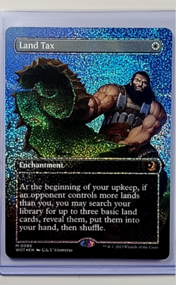 MTG Magic The Gathering Enchanting Tales Anime Borderless Confetti Foil Land Tax - Image 1