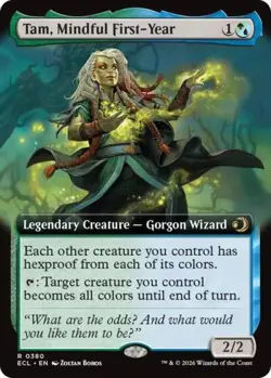 Tam, Mindful First-Year (Extended Art) -Foil Light Play MTG Lorwyn Eclipsed - Image 1