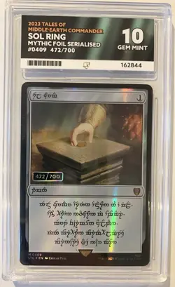 MTG Magic the Gathering Dwarven Sol Ring LOTR Serialized 472/700 ACE 10 - POP 1 - Image 1