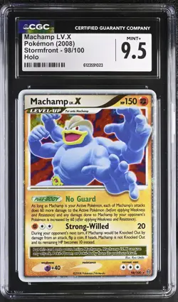 CGC 9.5 MINT+ Machamp LV.X 2008 Stormfront 98/100 Holo Pokemon Card - Image 1
