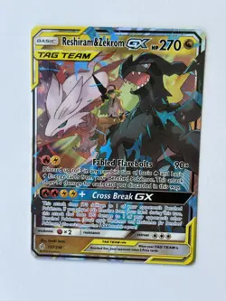 Reshiram and Zekrom GX 157/236 Ultra Rare Cosmic Eclipse Pokemon - Image 1