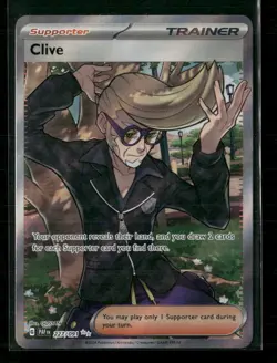 Clive 227/091 Ultra Rare Paldean Fates Pokemon Holo Near Mint - Image 1