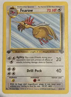 1st Edition Fearow 36/64 Pokemon TCG - Jungle - MP - Image 1