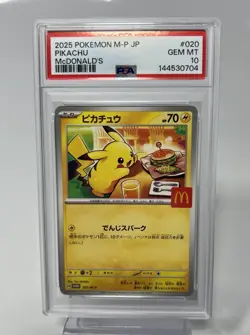 PSA 10 Pikachu McDonald’s Happy Set Promo 020/M-P 2025 Pokemon Card JP GEM MINT - Image 1