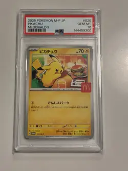 2025 POKEMON JPN M-P PROMO MCDONALD'S #020 PIKACHU PSA 10 GEM MINT BURGERCHU - Image 2