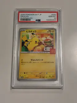 2025 POKEMON JPN M-P PROMO MCDONALD'S #020 PIKACHU PSA 10 GEM MINT BURGERCHU - Image 4