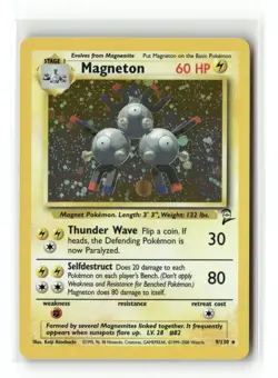 Pokemon TCG Base Set 2 #9/130 Magneton Holo Rare - Image 1