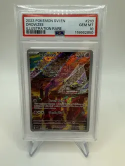 PSA 10 Drowzee 210/198 Scarlet Violet Base IR Illustration Rare GEM MINT Pokemon - Image 1
