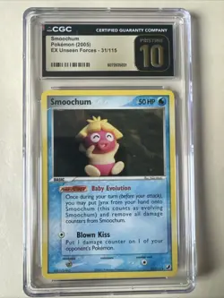Smoochum Pokemon 2005 EX Unseen Forces 31/115 CGC Pristine 10 Pop 2 - Image 1