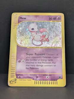 Mew 019/165 Expedition Base Set Holo Ultra Rare Pokemon TCG Nintendo ereader HP+ - Image 3