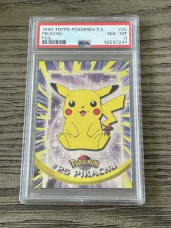 1999 Topps Pokemon TV #25 PIKACHU PSA 8 NM-MT - Image 1