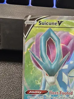 Pokemon TCG Suicune V FULL ART 173/203 Evolving Skies MISCUT Front And Back - Image 4