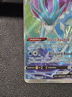 Pokemon TCG Suicune V FULL ART 173/203 Evolving Skies MISCUT Front And Back - Image 5