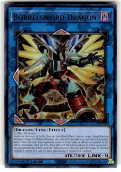 Yugioh Borrelsword Dragon BLC1-EN023 Ultra Rare Alt Art 1st Ed SILVER NM - Image 1