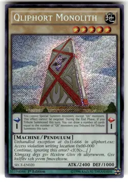 YUGIOH QLIPHORT MONOLITH SECE-EN020 1ST SECRET (NM) - Image 1