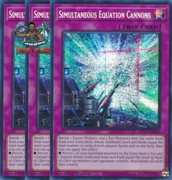 Yugioh! 3x Simultaneous Equation Cannon MP25-EN076 Prismatic Secret Rare 1st Ed - Image 1
