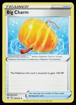 SWSH01: Sword & Shield Base Set Big Charm #158/202 POKEMON CARD Uncommon - Image 1