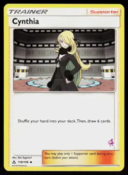 Battle Academy Cynthia #119/156 POKEMON CARD Promo,MEWTWO STAMP - Image 1
