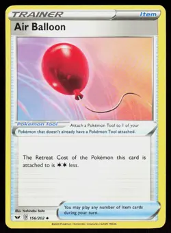 SWSH01: Sword & Shield Base Set Air Balloon #156/202 POKEMON CARD Uncommon - Image 1