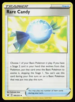 SWSH01: Sword & Shield Base Set Rare Candy #180/202 POKEMON CARD Uncommon - Image 1