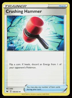SWSH01: Sword & Shield Base Set Crushing Hammer #159/202 POKEMON CARD Uncommon - Image 1