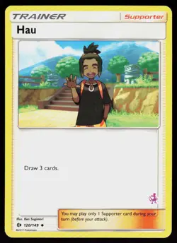 Battle Academy Hau #120/149 POKEMON CARD Promo,MEWTWO STAMP - Image 1