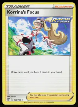 SWSH05: Battle Styles Korrina's Focus #128/163 POKEMON CARD Uncommon - Image 1