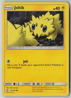 Joltik 61/236 Pokemon Unified Minds Common Near Mint Card (NM) 1 - Image 1