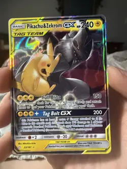 Pokemon TCG Pikachu & Zekrom GX 33/181 Sm-Team Up Holo - Image 2