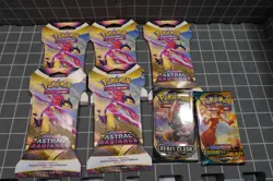 Pokemon TCG (7) Booster Packs 5 Astral Radiance 1 Rebel Clash 1 Darkness Ablaze - Image 1