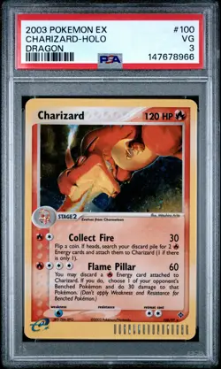 2003 POKEMON EX DRAGON #100 CHARIZARD-HOLO PSA 3 - Image 1