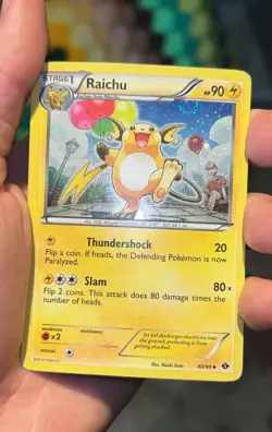 Pokemon Raichu Cosmos Holo Rare Next Destinies 40/99 Stage 1 90HP English 2012 - Image 1