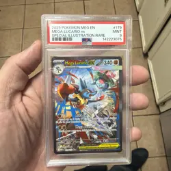 Pokemon Mega Lucario ex Me01 Special Illustration Rare Holo 179/132 PSA 9 2025 - Image 1