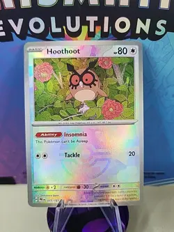 Hoothoot (Master Ball Pattern) Pokemon Prismatic Evolutions 077/131 Near Mint - Image 1