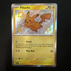 Pokemon SV Paldean Fates Pikachu 131/091 Baby Shiny Rare NM - Image 2